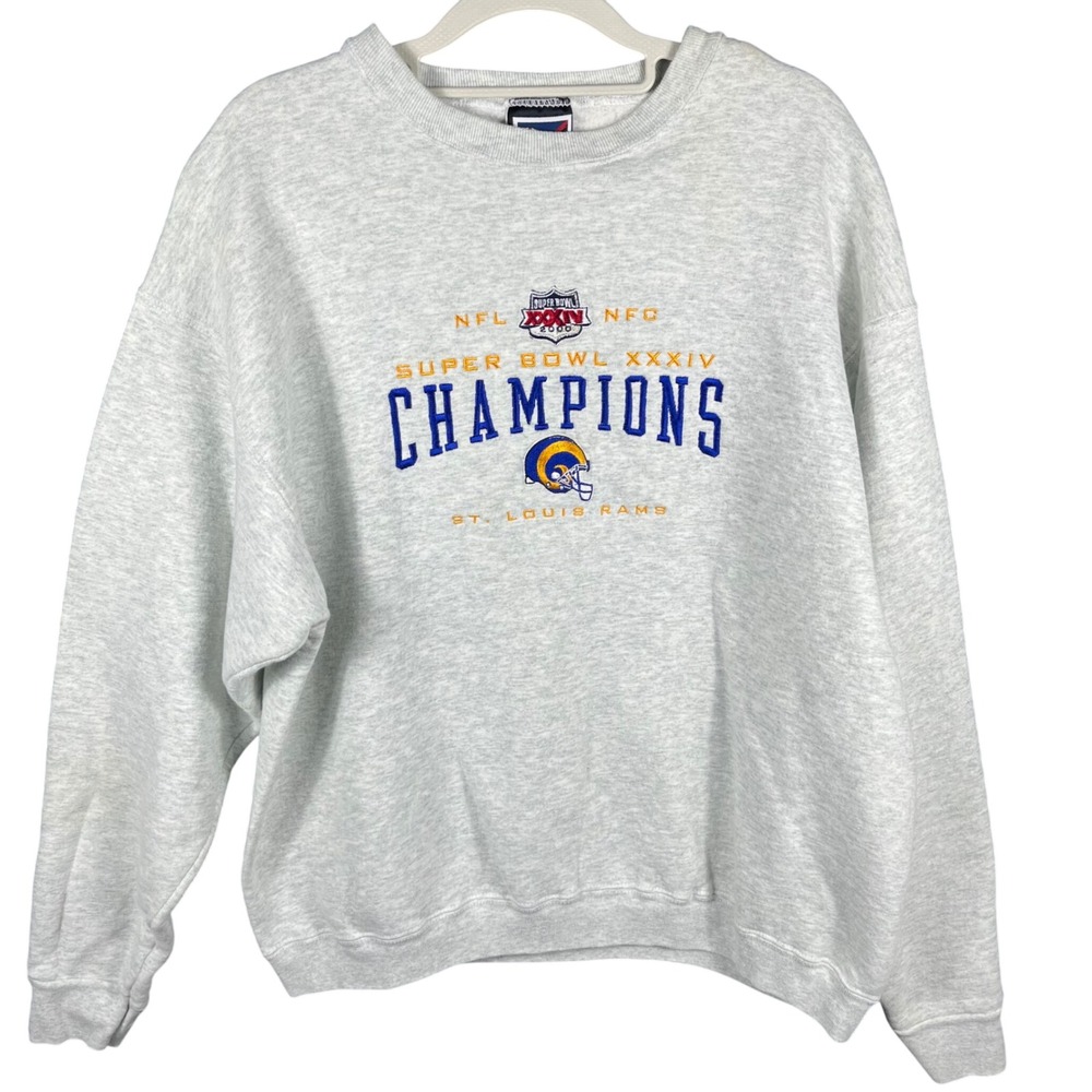 Pro Player St. Louis Rams Super Bowl XXXIV Champions Sweatshirt Mens XL Gray